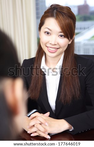 Japanese Office Lady in the meeting