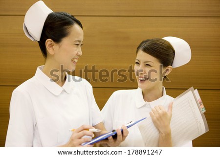 two Japanese nurses to talk