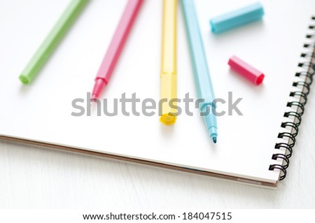 Sketchbook and color pen