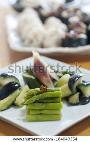 Rice ball and Pickles