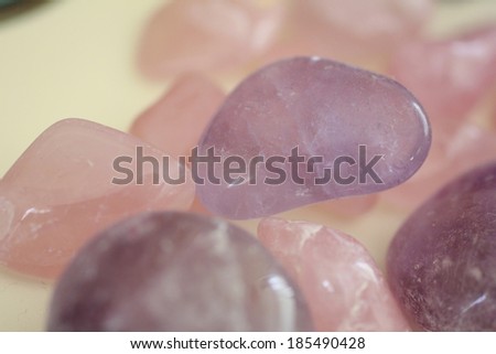 Rose quartz and amethyst