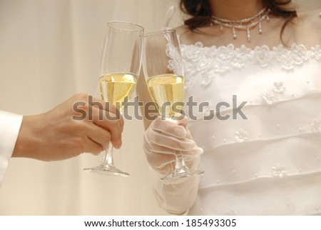 Wedding toast with champagne