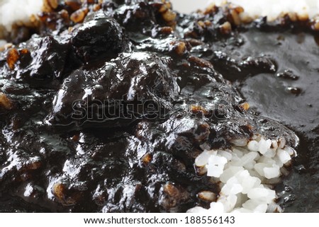 Squid ink curry and rice