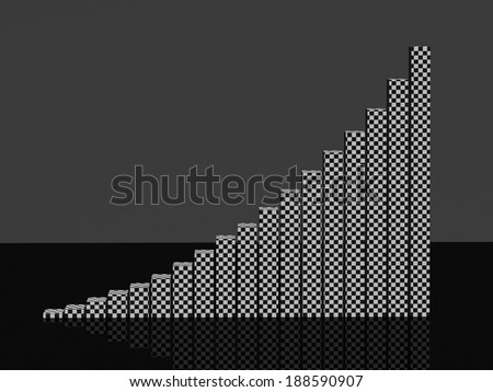 Checkered black and white bar graph