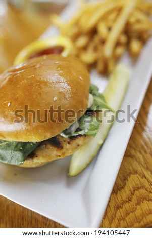 An image of Salmon burger