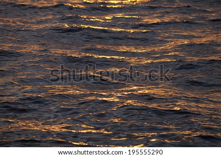Sea sparkling in the setting sun