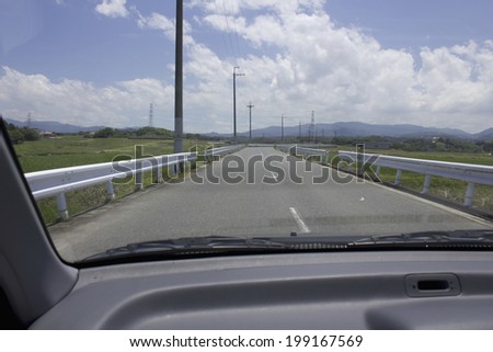 Straight Road As Seen From Inside The Car