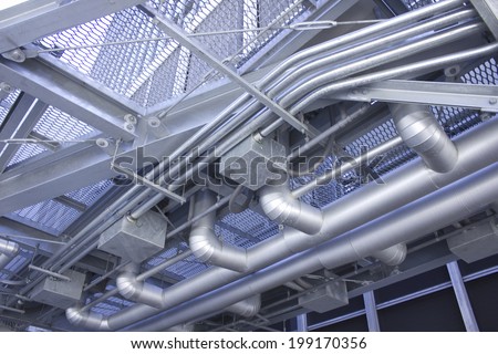 Air Conditioning Duct In The Building Rooftop