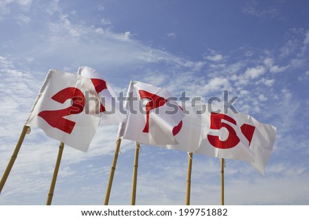 Flag Of The Winning Order Of The Athletic Meet Fluttering In The Wind
