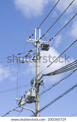 Utility Pole And Power Lines