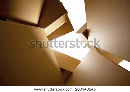 An Image of Piled Up Cardboard