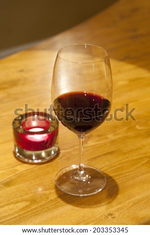 Red Wine On The Counter Of Bar