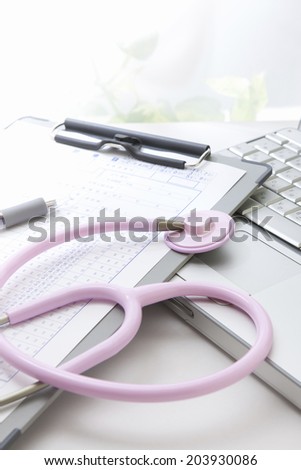 Medical Record And Stethoscope