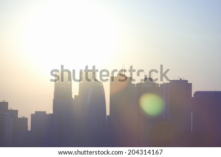 The High-Rise Building In Shinjuku And A Sun