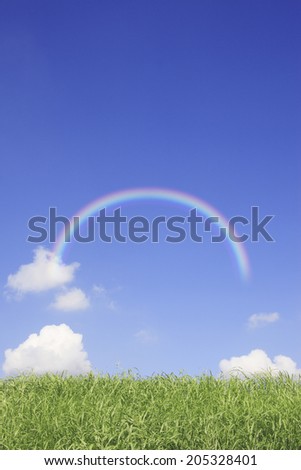 Rainbow Clouds And Meadows
