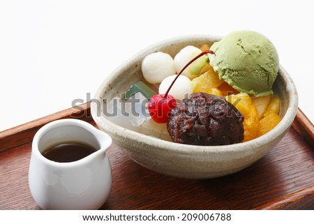 Food With Fruits And Red Bean