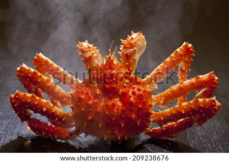 King Crab Going Up To The Hot Water