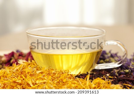Herbal Tea And Tea Leaves