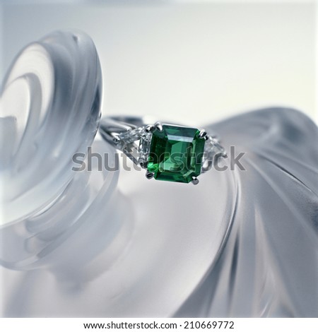 Emerald Ring On A Purfume Bottle