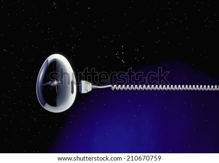Oval Object And A Connector Floating In Space