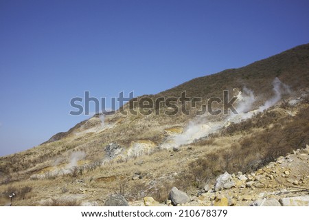 Large Boiling Valley Raising A Plume Of Sulfur