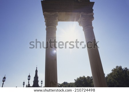 Sun And Greek Pillars