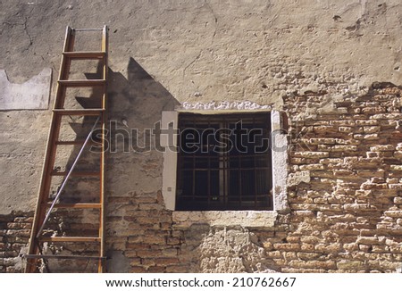 Ladder And Old Wall