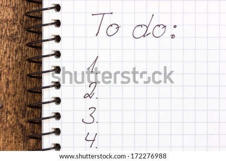 To do list on a notepad,  to get things done and be productive