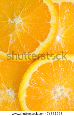 close-up image of fresh orange fruits slices.