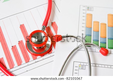 market analysis. medical  and business charts.