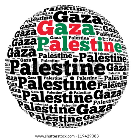 Gaza capital city of Palestine info-text graphics and arrangement concept on white background (word cloud)