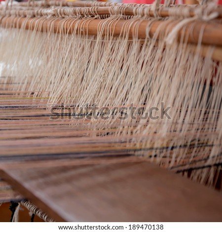 Closeup of weaving thread for the textile