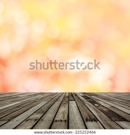 Wood panel with Defocused  lights abstract background. Natural photo bokeh patten