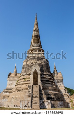 Old siam temple of Ayutthaya,tourist attraction in Thailand,Watphrasisanpetch.
