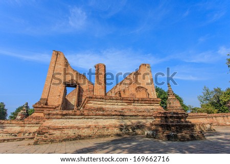 Old siam temple of Ayutthaya,tourist attraction in Thailand,Wat-mahaeyong.