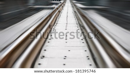 Railway track blurred