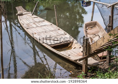 Old wooden ship canal that represents the old way of life in Thailand