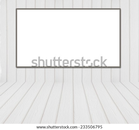 Whiteboard. Blank Whiteboard mounted on wood wall.