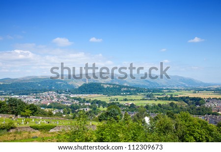 the Wallace Monument as seen from Stirling Castle hill