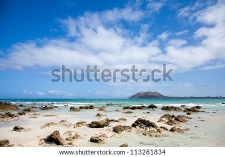 Fuerteventura, Canary Islands, Corralejo Flag Beach, low tide
