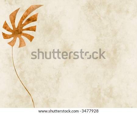 stylized exotic leaf collage background, sepia