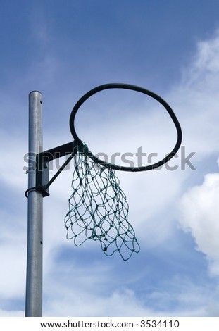 netball hoop with broken net