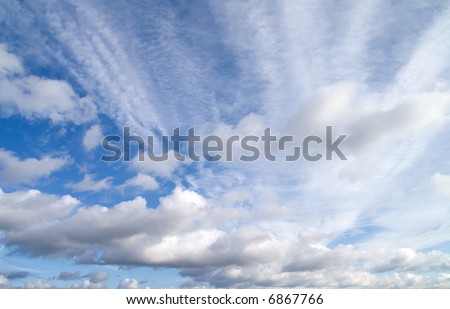 blue sky with different types of clouds