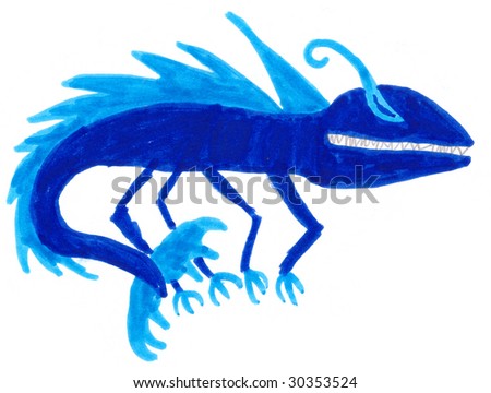 Blue Dragon Drawing