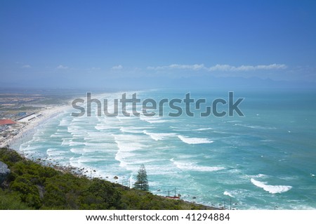 View over False bay; Indian Ocean; South Africa