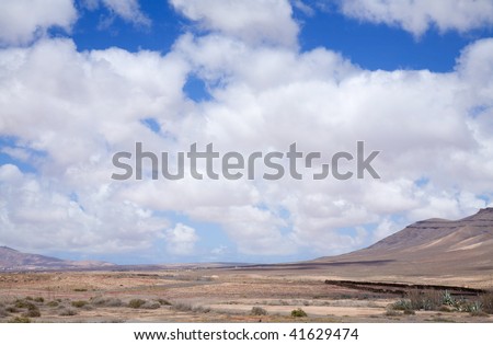 Fuerteventura, old volcanic landscape, malpais (volcanic badlands)