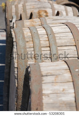 old vine barrels background