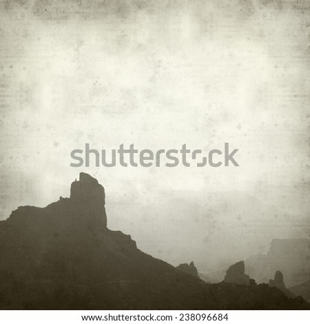textured old paper background with mountains of central Gran Canaria