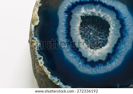 Blue crystal cave stone macro feature