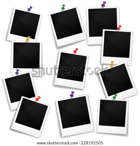 The composition with photos on a white background. Photo frame